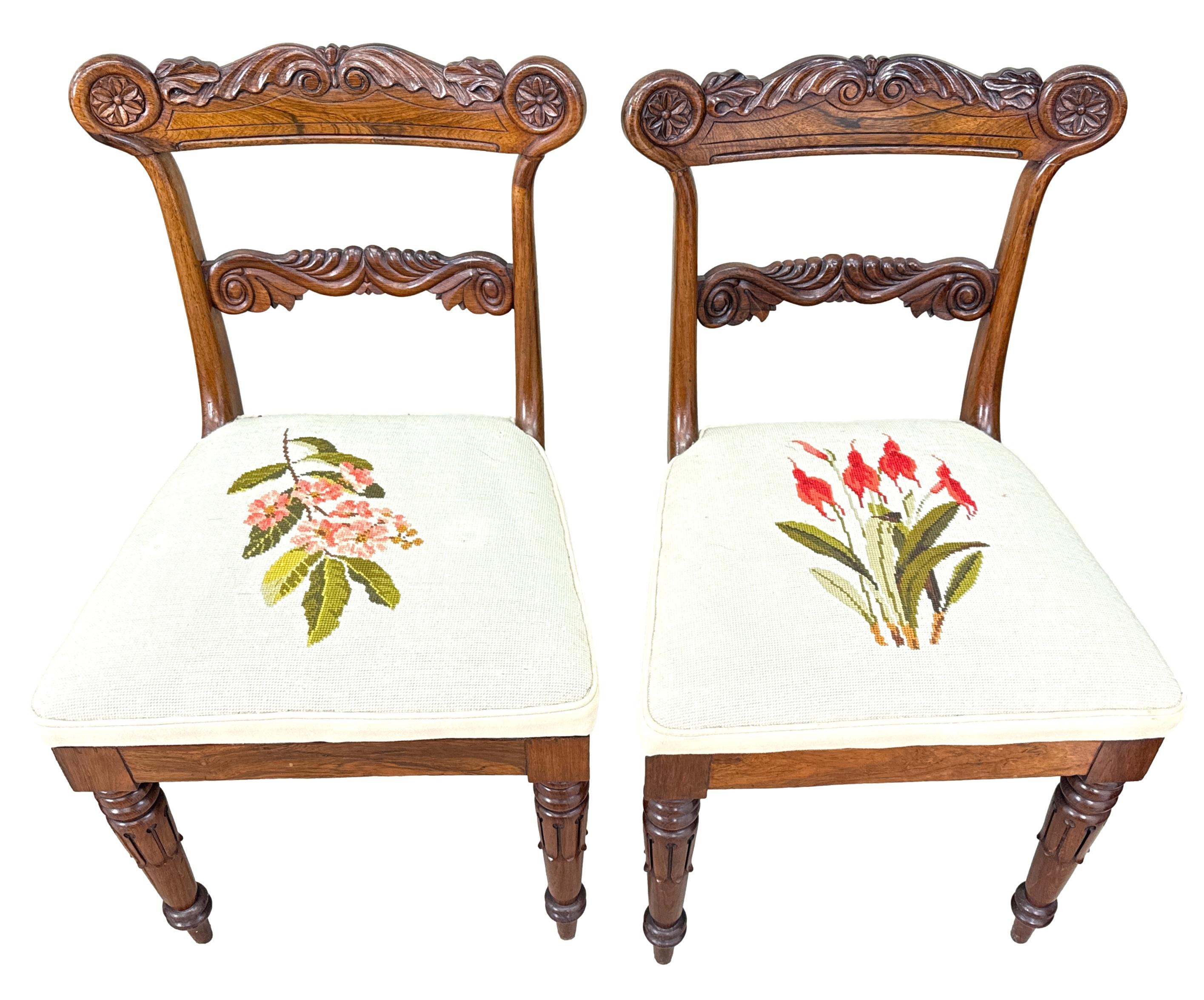 Set di 10 sedie da pranzo Regency in palissandro del XIX secolo In condizioni buone in vendita a Bedfordshire, GB