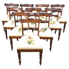 19th Century Set Of 10 Regency Rosewood Dining Chairs