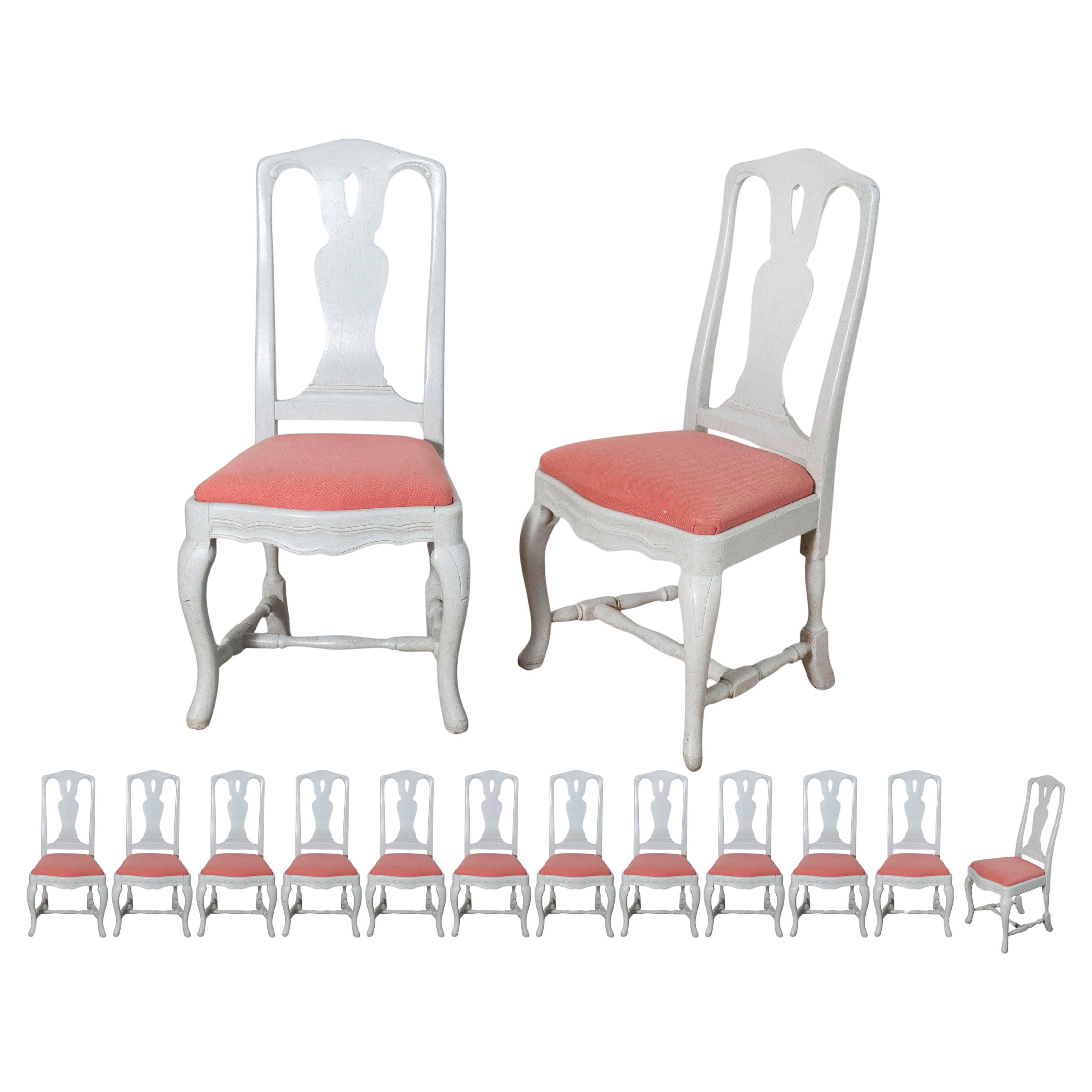 Set di 12 sedie laterali del XIX secolo, circa 1880 in vendita