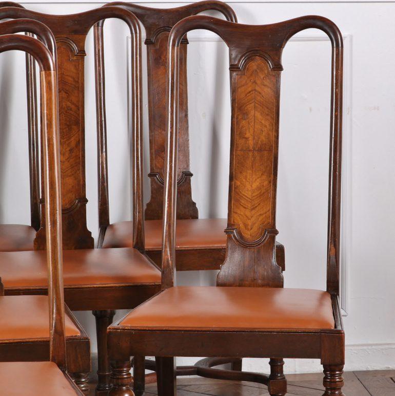 Georgian 19th Century Set of 12 Walnut Dining Chairs