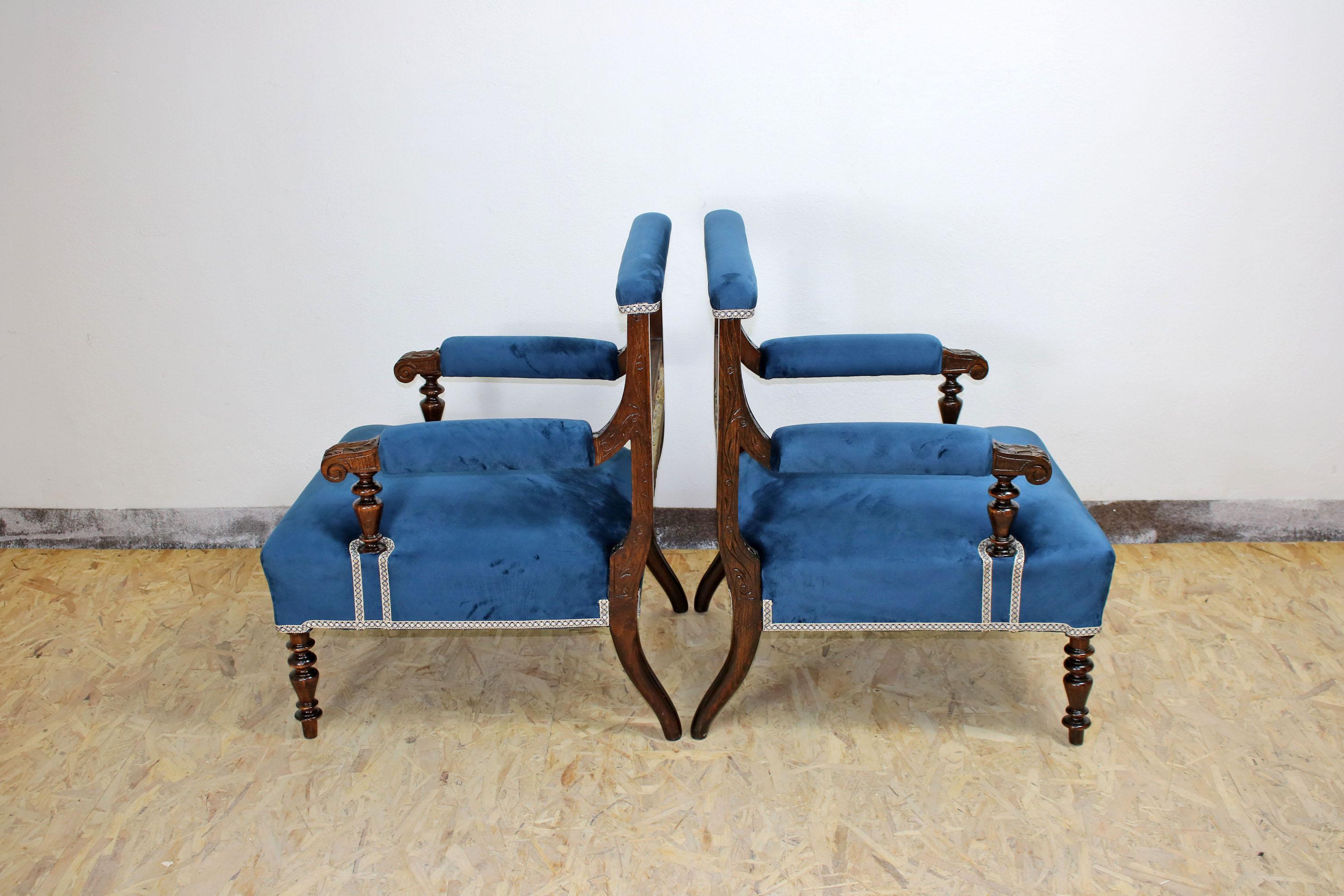 19th Century Set of 2 Armchairs For Sale 4