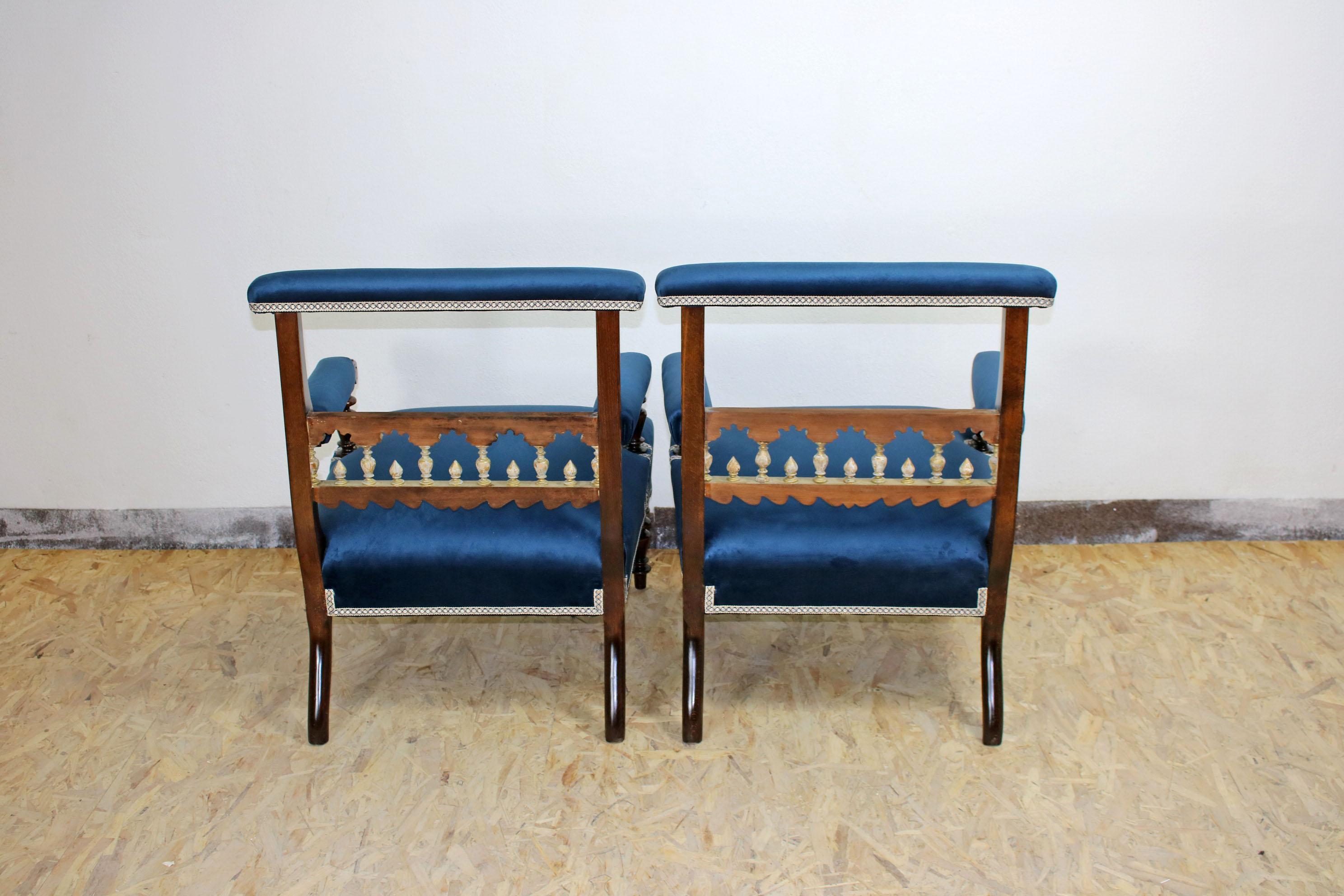 19th Century Set of 2 Armchairs For Sale 5