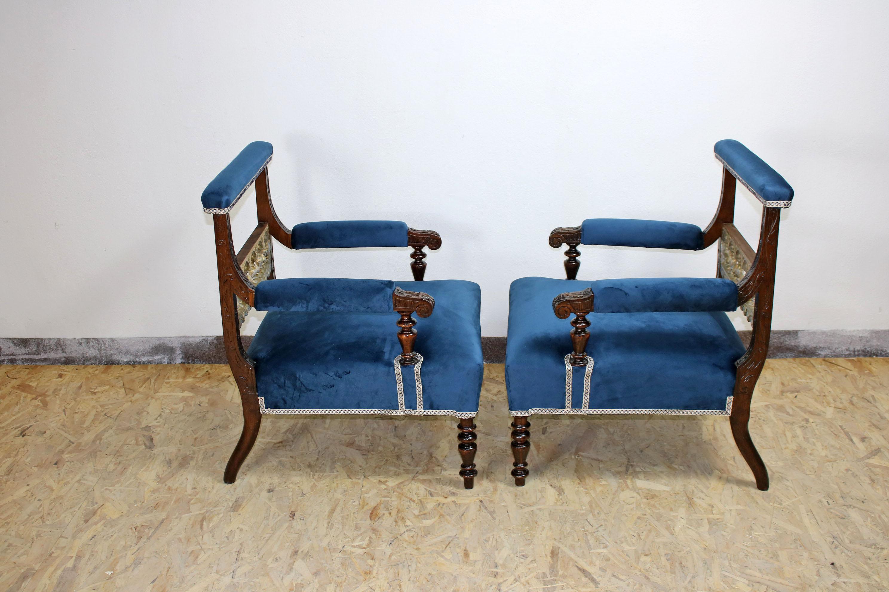 19th Century Set of 2 Armchairs For Sale 2