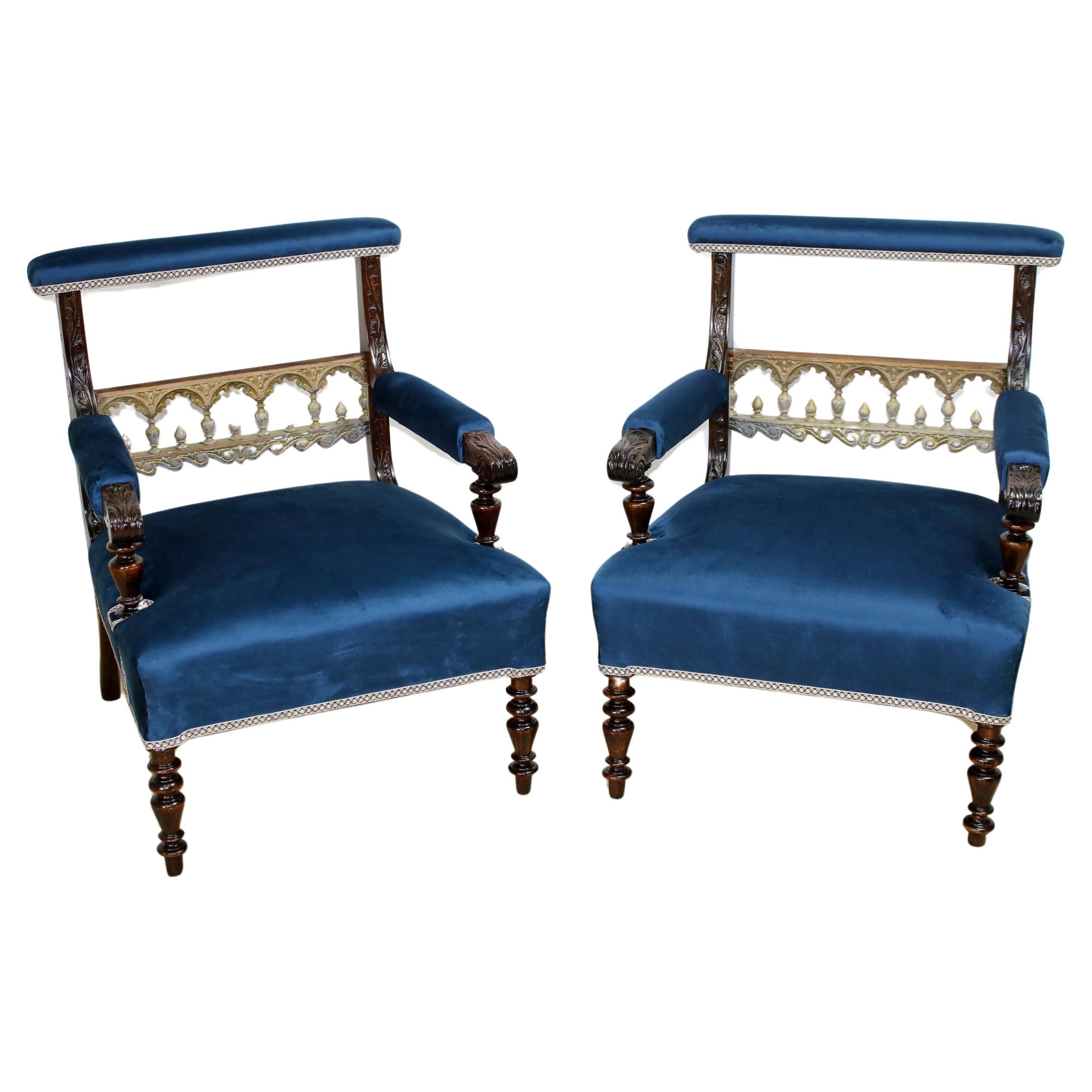 19th Century Set of 2 Armchairs For Sale