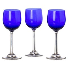 Siglo XIX - Juego de 3 copas altas de plata