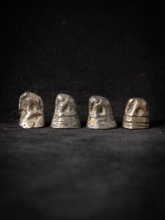 19th century Set of 4 antique bronze Opium Weights from Burma