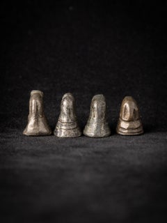 19th century Set of 4 antique bronze Opium Weights from Burma