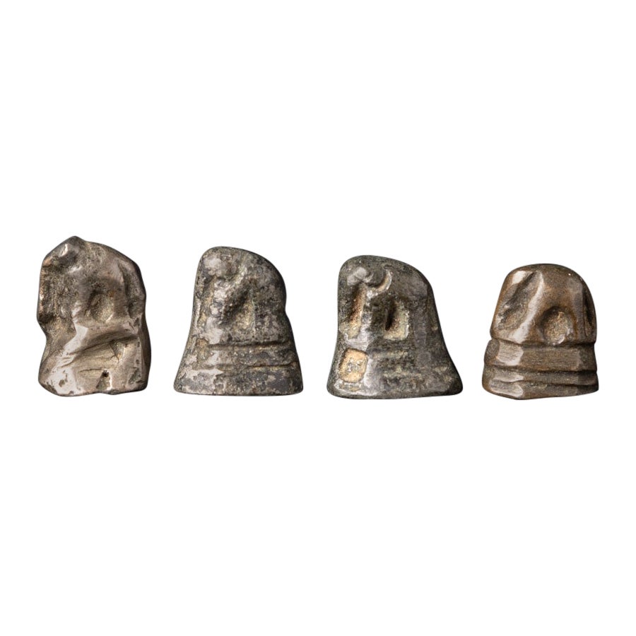 19th century Set of 4 antique bronze Opium Weights from Burma