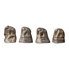 19th century Set of 4 antique bronze Opium Weights from Burma