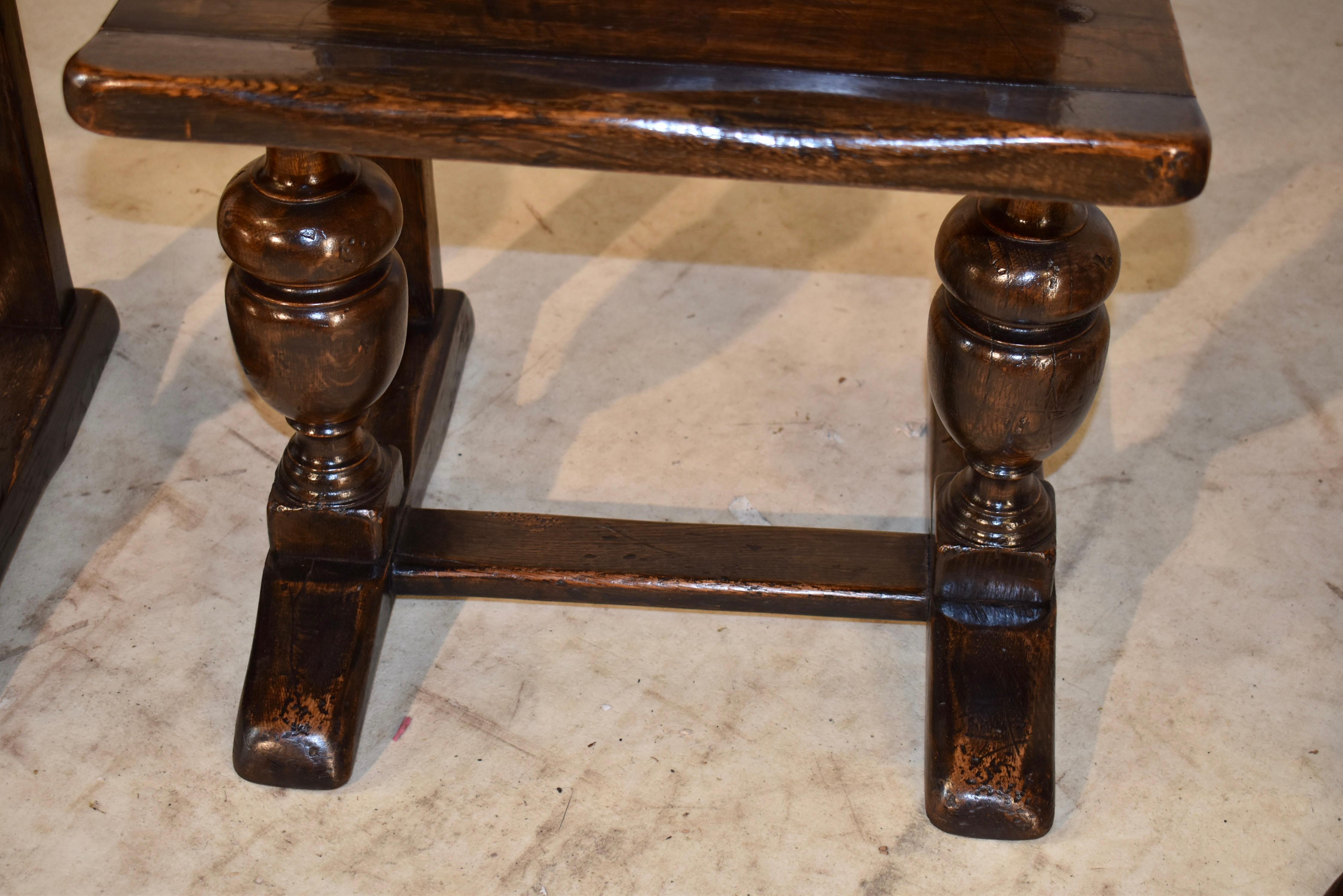 19th Century Set of 4 English Oak Parquetry Chairs For Sale 1