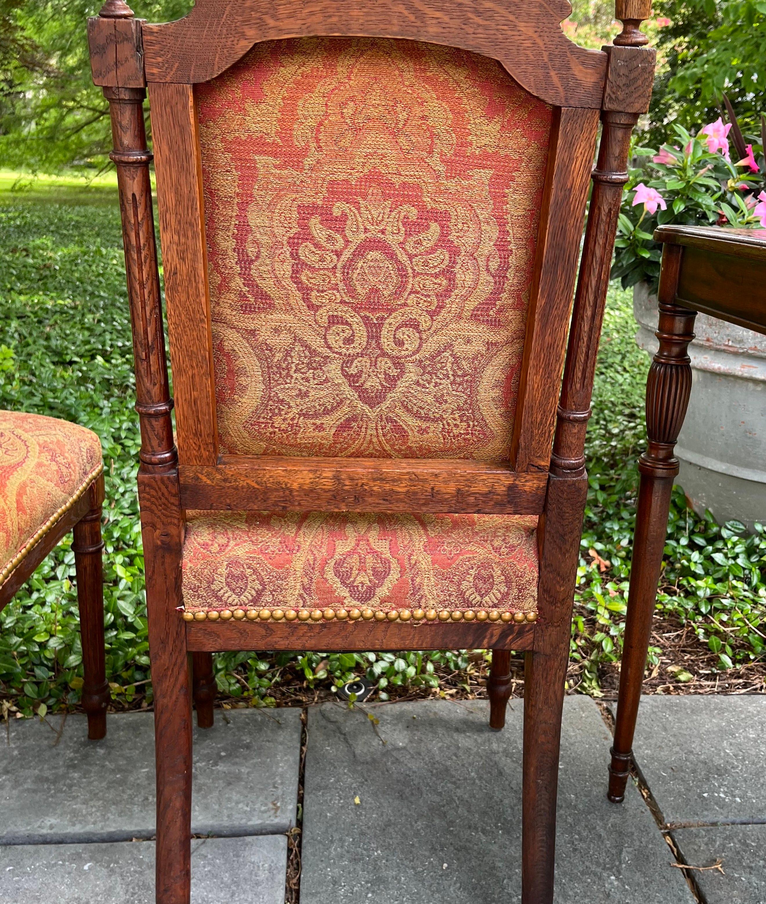 19th Century Set of 4 French Louis XVI Carved Walnut Chairs and Game Table 9