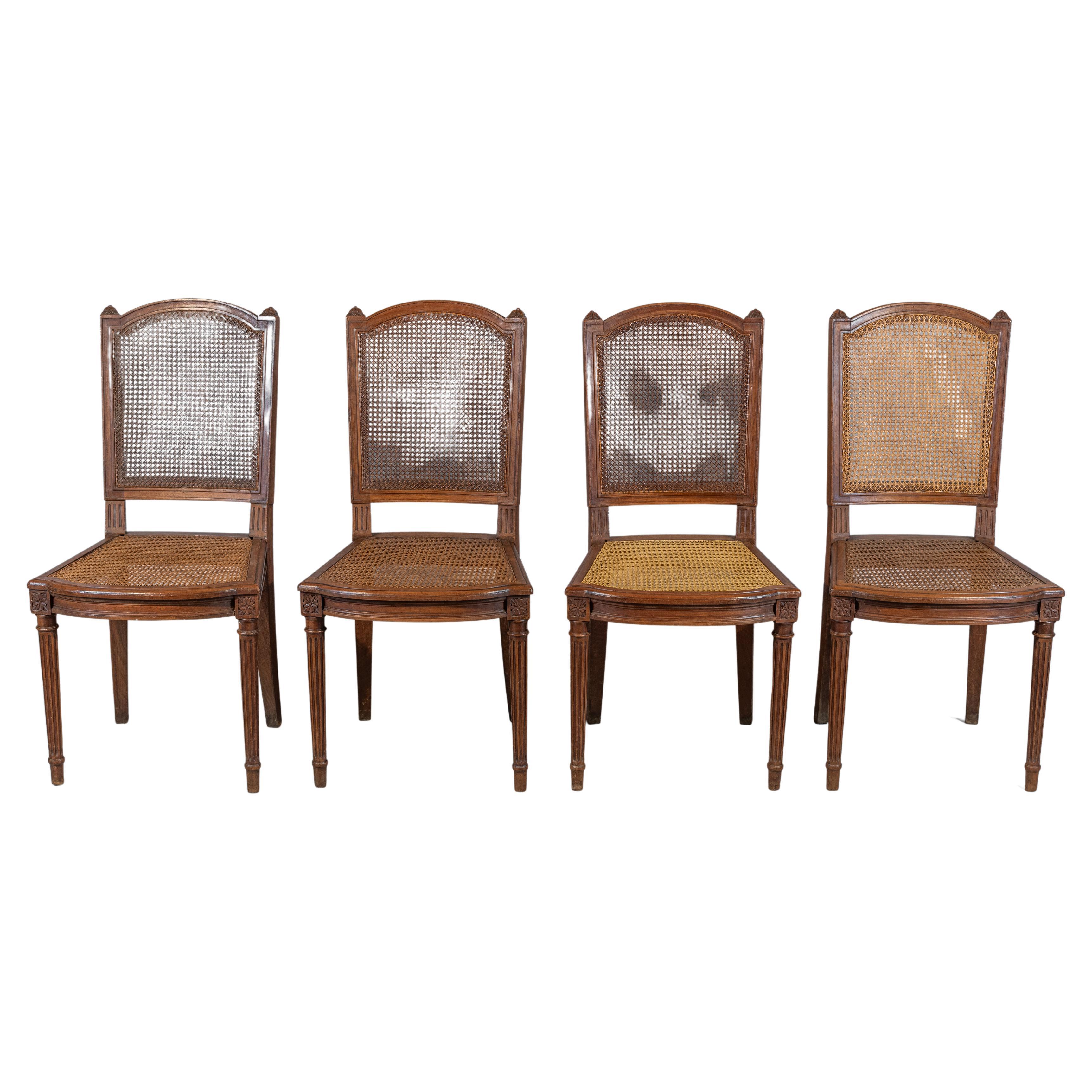19th Century Set of 4 French Louis XVI Style Chairs