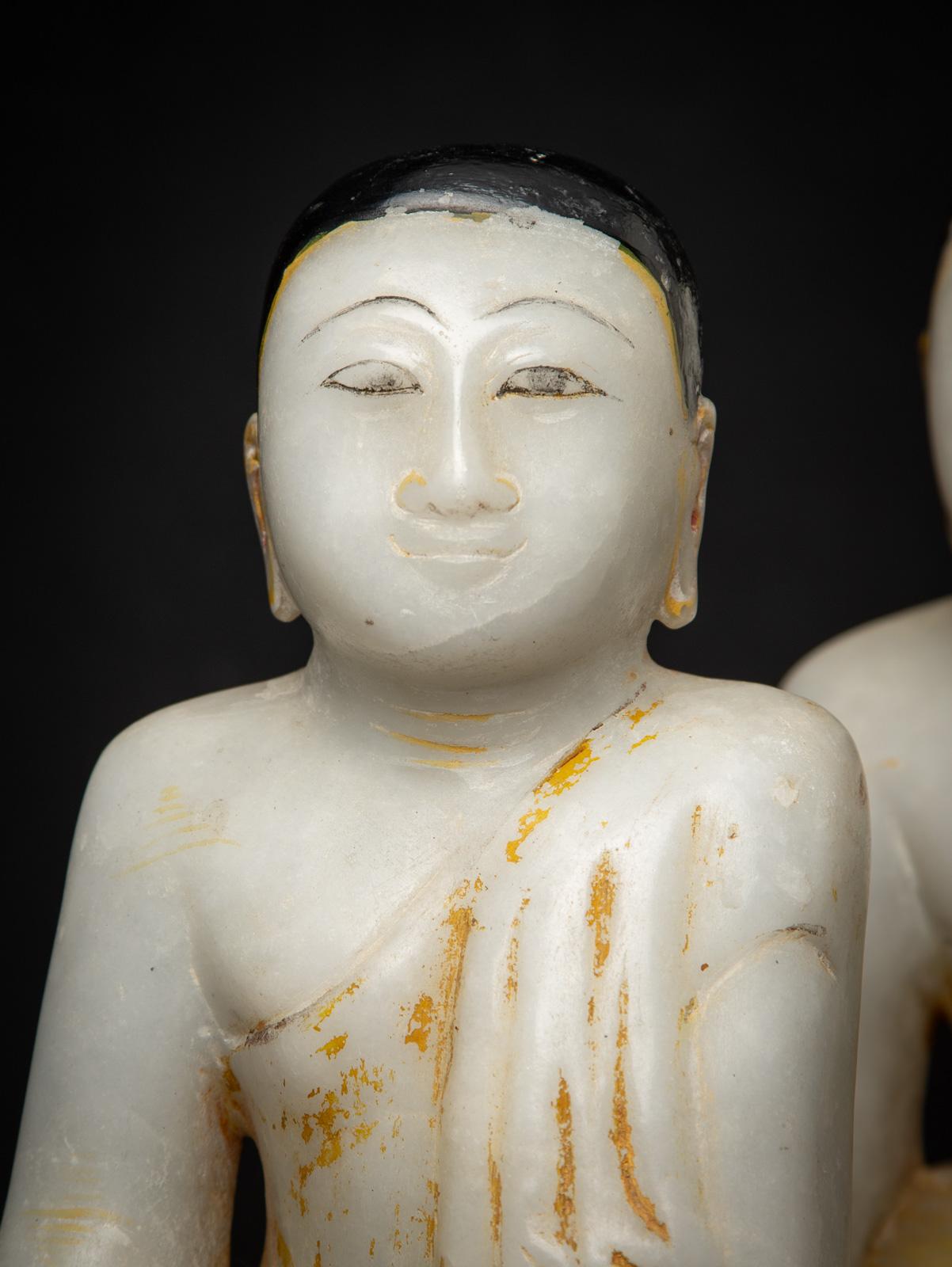 Indiano XIX secolo Set di 5 antiche statue di monaci birmani provenienti dalla Birmania in vendita