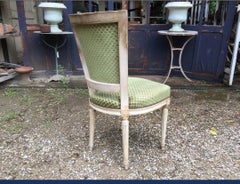 19th Century Set of 6 French Upholstered Wooden Chairs with Original Fabric