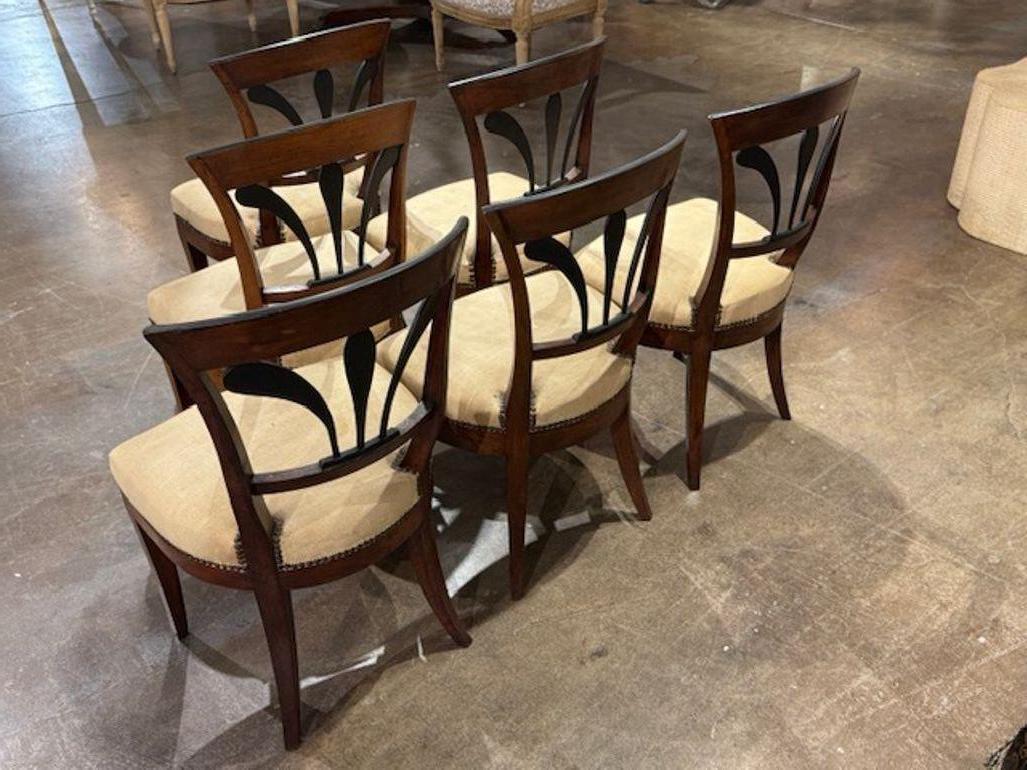 Tedesco Set di 6 sedie da pranzo Biedermeier tedesche del XIX secolo in vendita