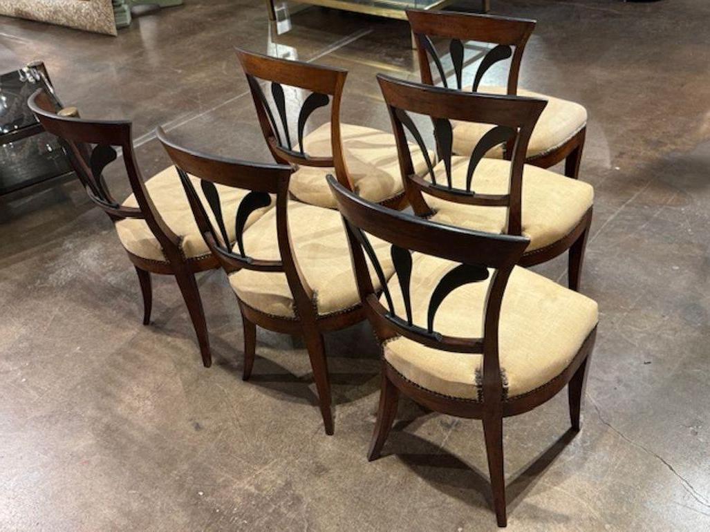 Set di 6 sedie da pranzo Biedermeier tedesche del XIX secolo In condizioni buone in vendita a Dallas, TX