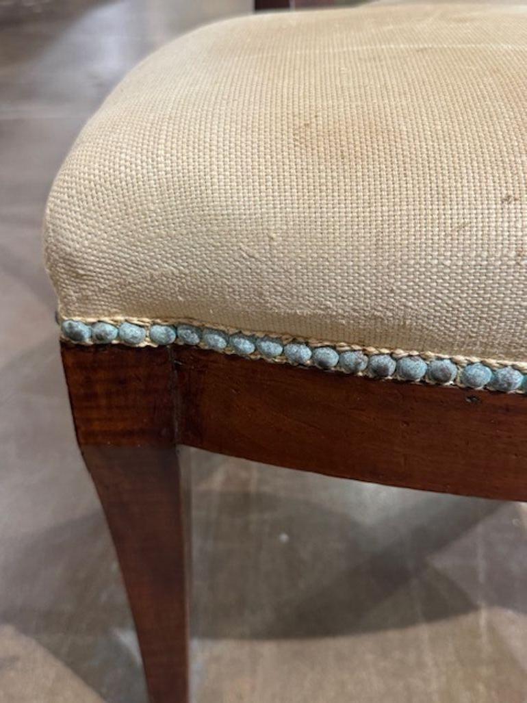 Tappezzeria Set di 6 sedie da pranzo Biedermeier tedesche del XIX secolo in vendita