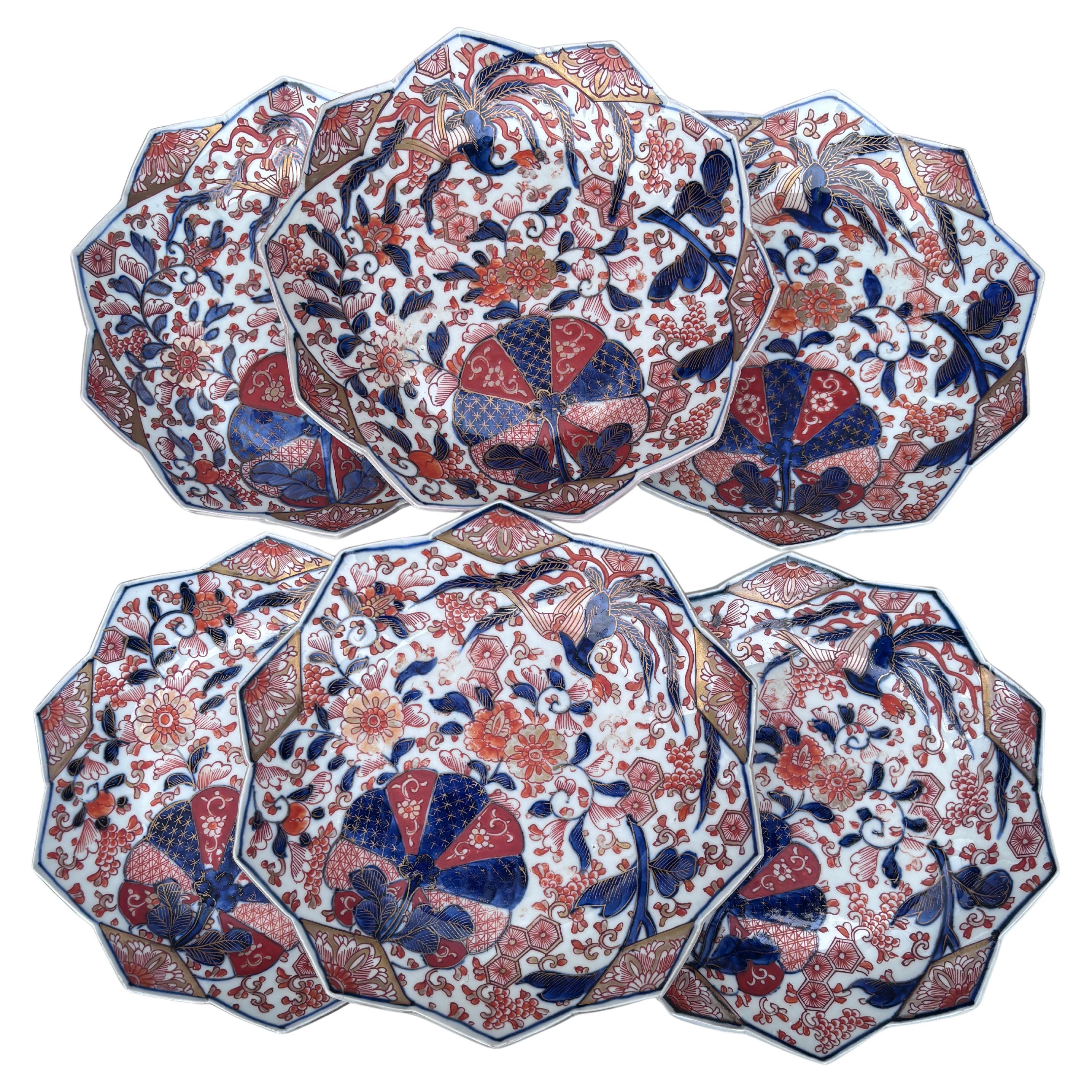 19th Century Set of 6 Japonese Imari Plates