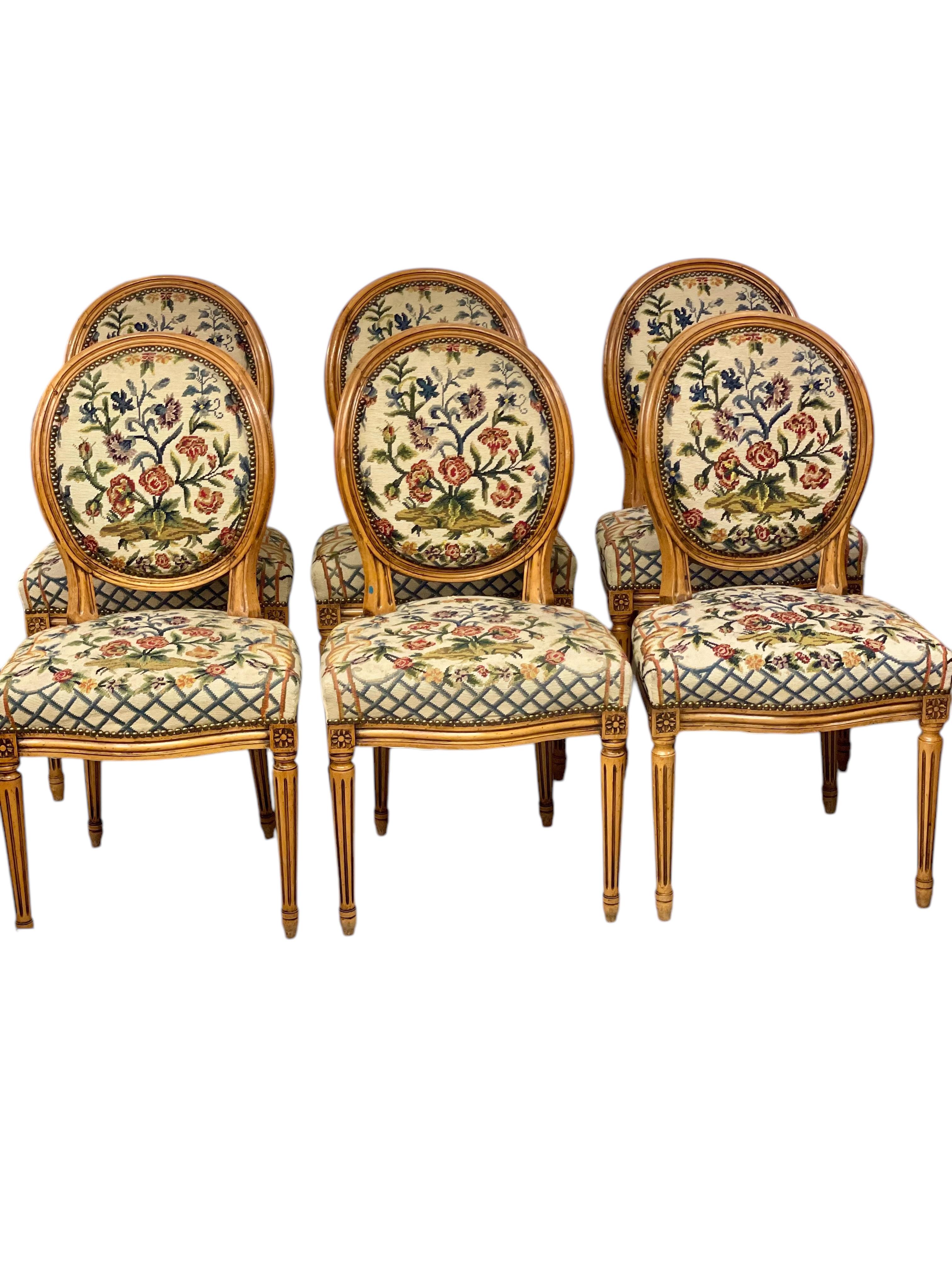 Set di 6 sedie da pranzo Luigi XVI del XIX secolo in vendita 4