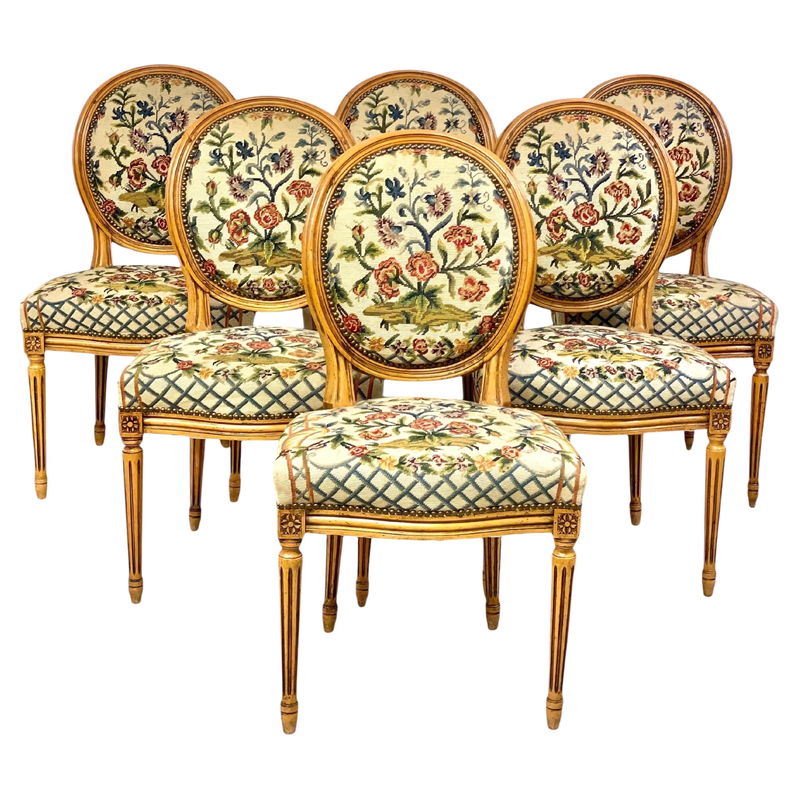 19th Century Set of 6 Louis XVI Dining Chairs