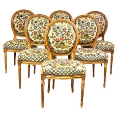Set di 6 sedie da pranzo Luigi XVI del XIX secolo