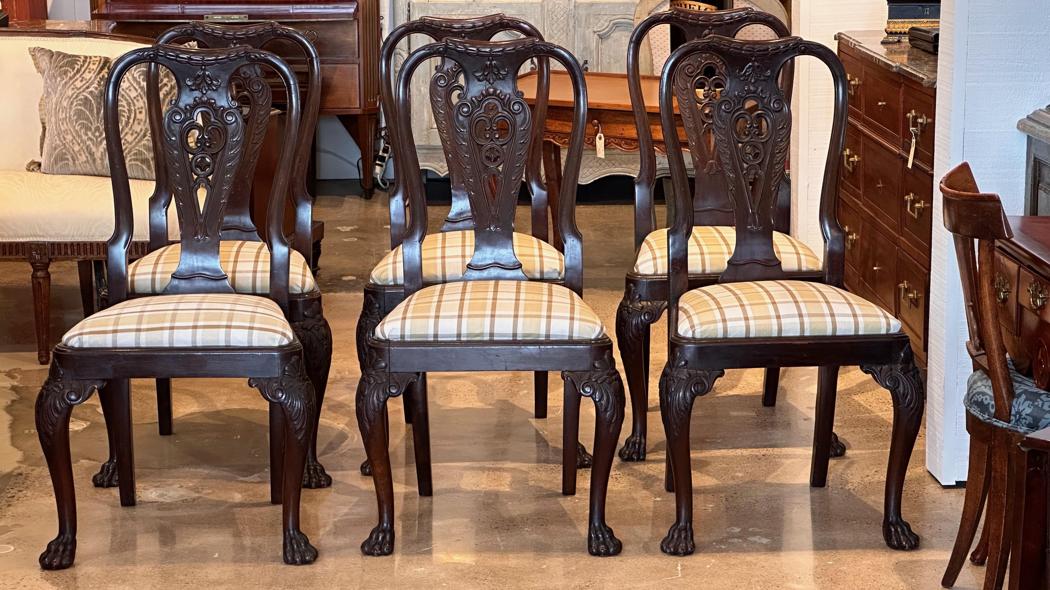 19th Century Set of 6 Mahogany Chairs For Sale 1