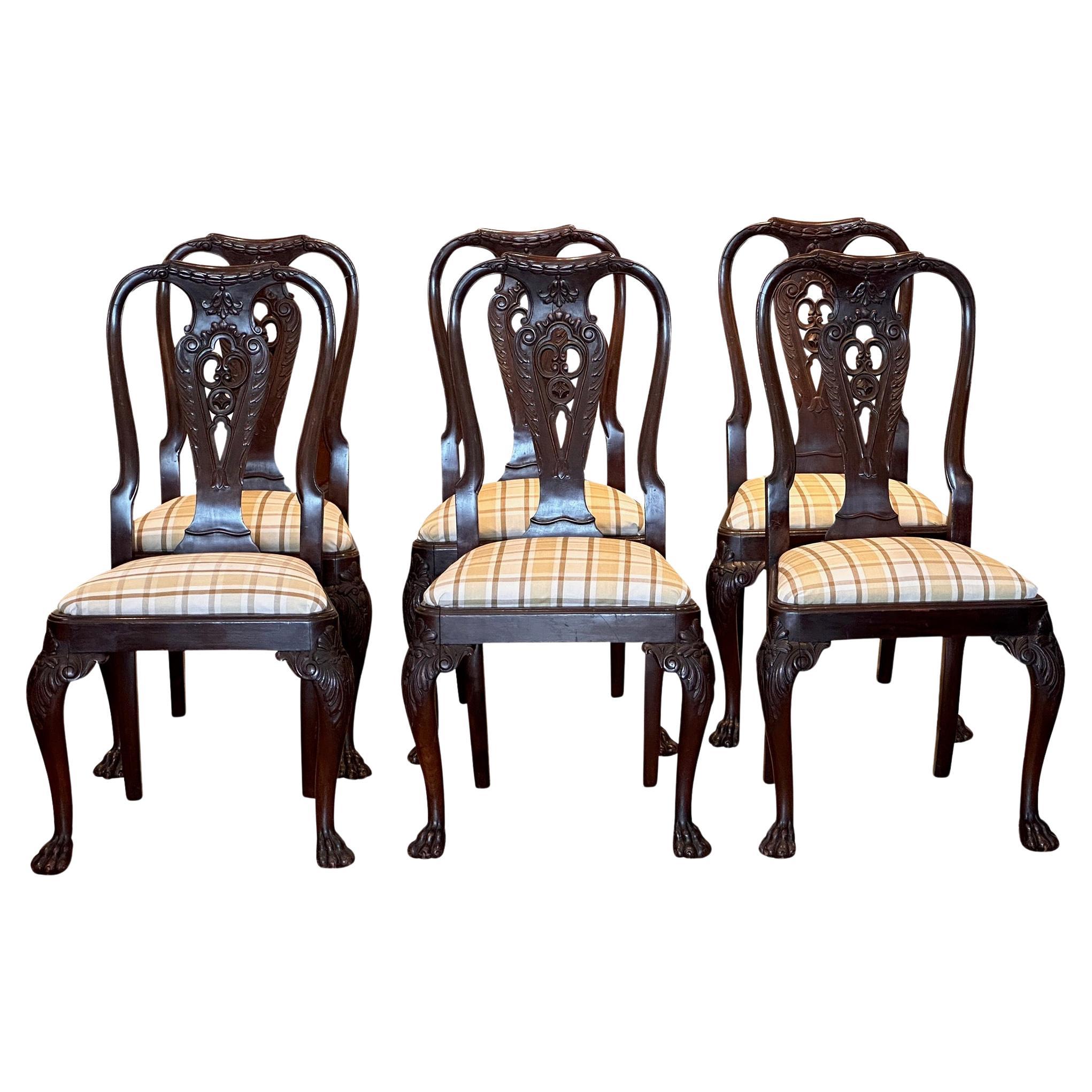 19th Century Set of 6 Mahogany Chairs For Sale
