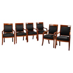 19th Century Set of 6 Matching Armchairs, Cherry, France, circa 1830