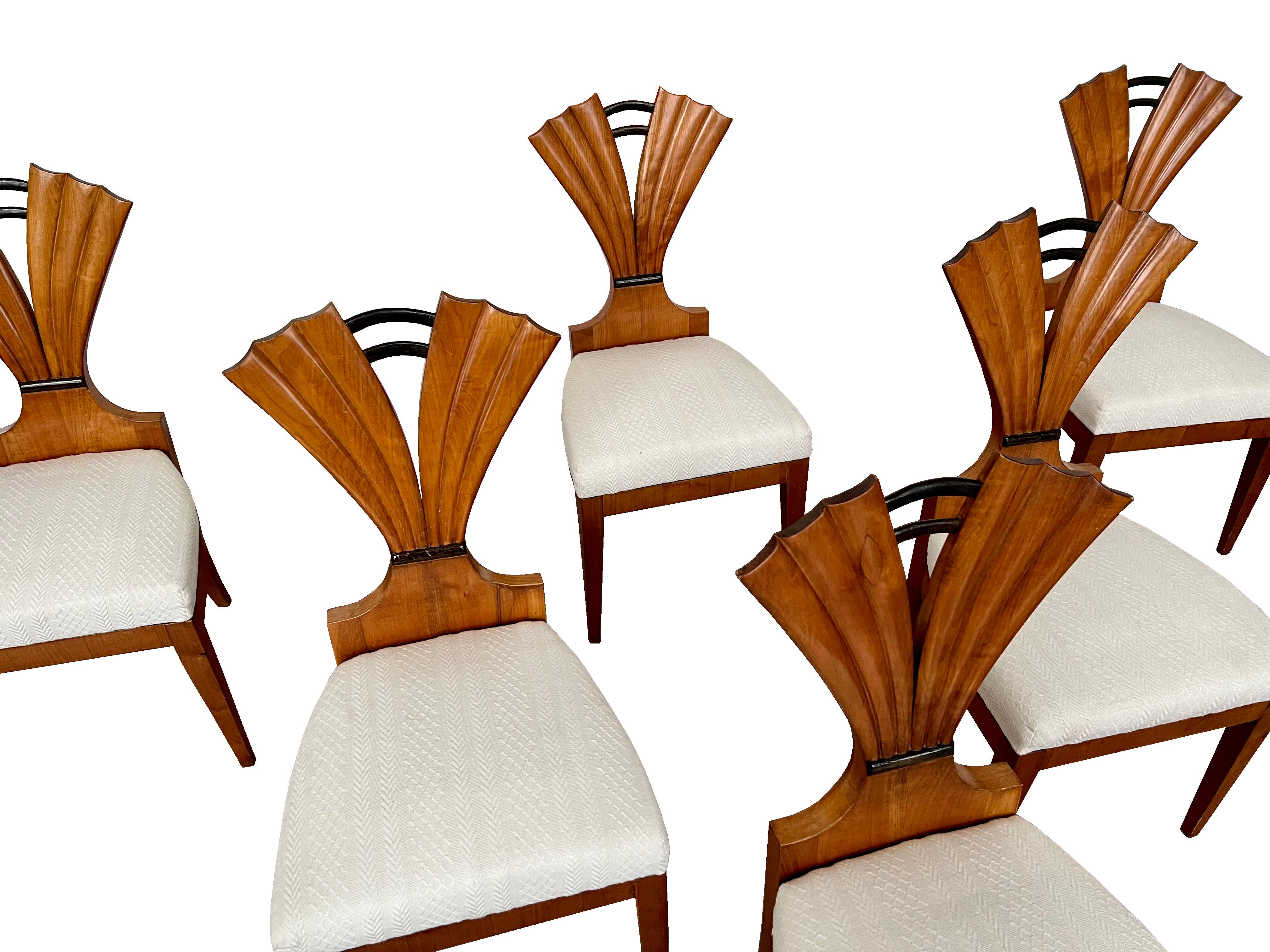 19th Century Fine Set of Six Biedermeier Chairs. Vienna, Circa. 1820-25. 5