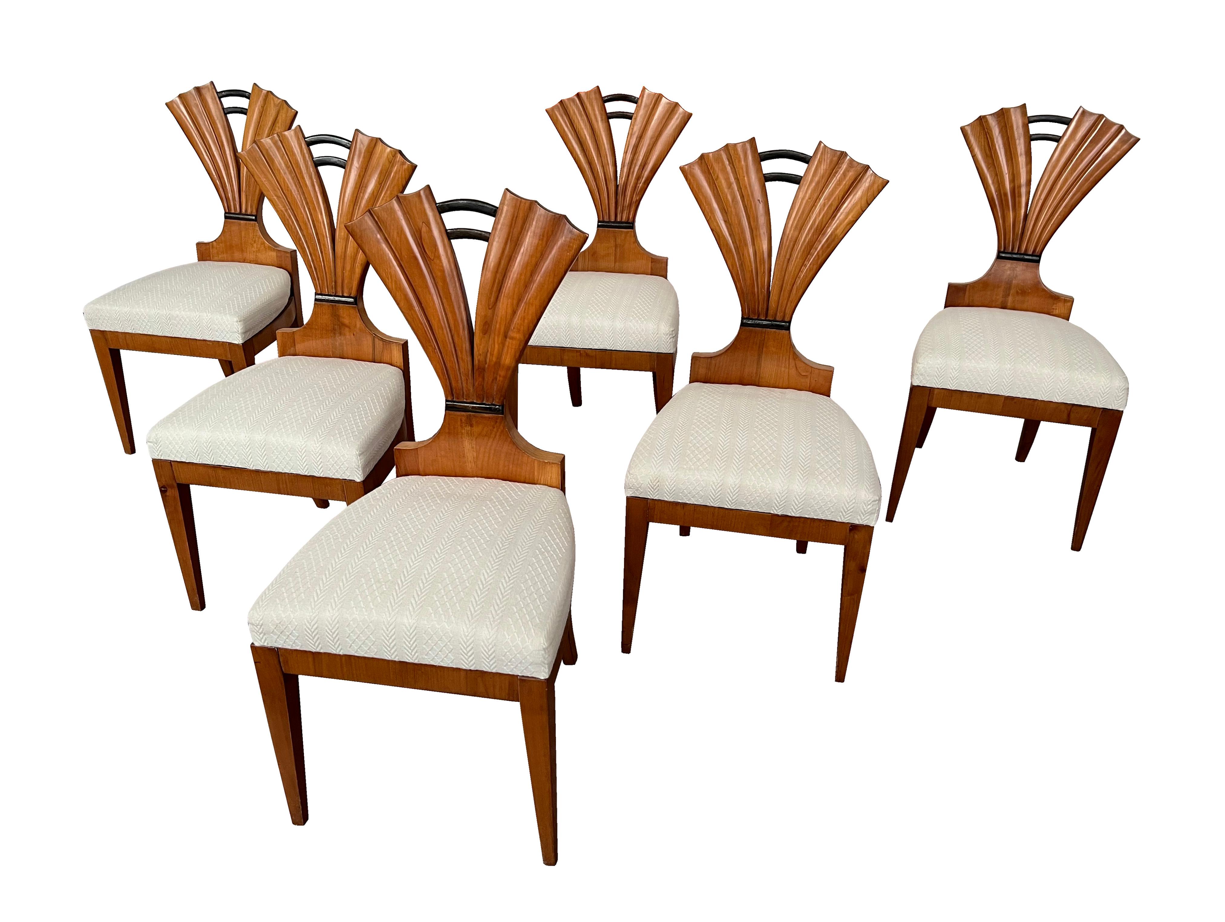 19th Century Fine Set of Six Biedermeier Chairs. Vienna, Circa. 1820-25. 9