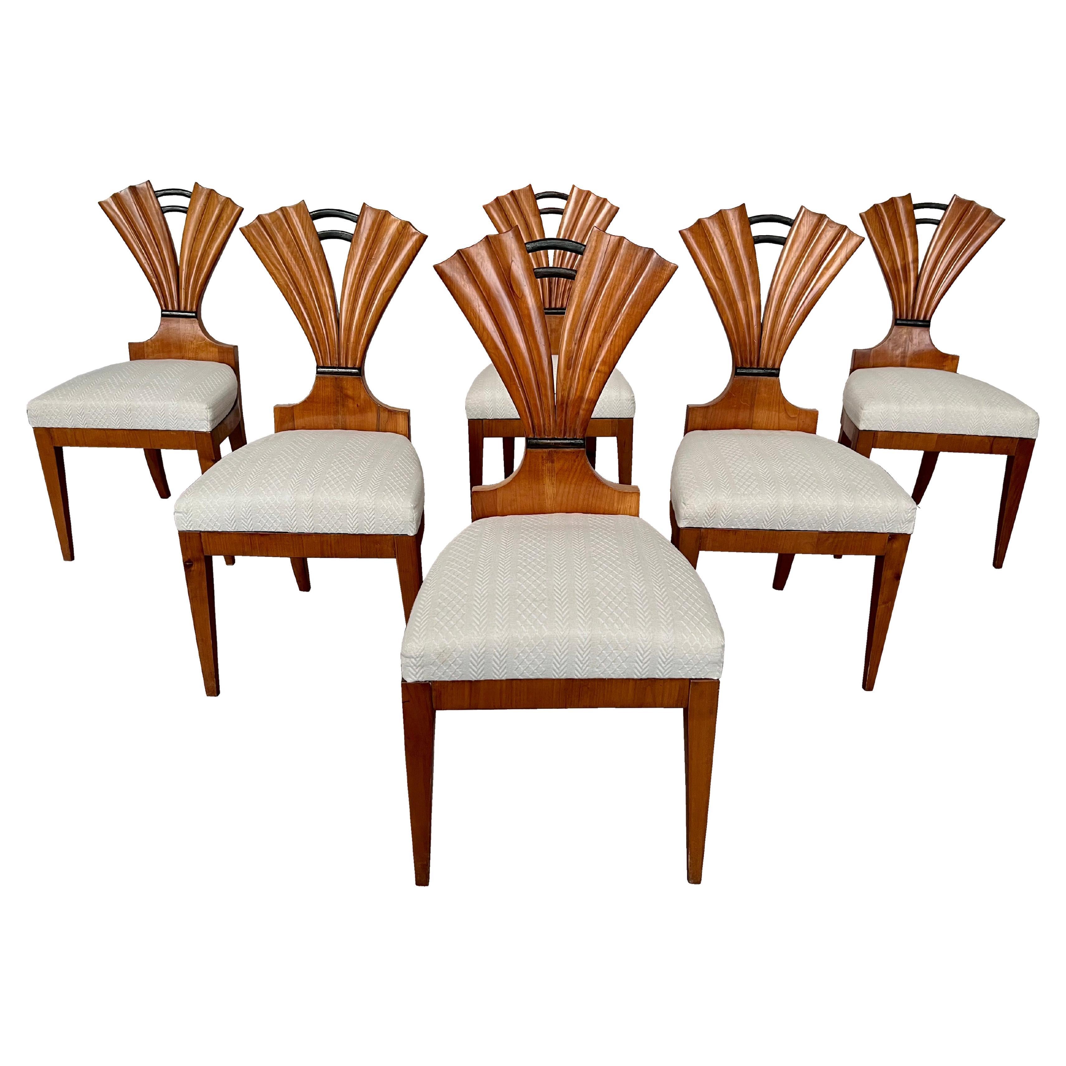 19th Century Fine Set of Six Biedermeier Chairs. Vienna, Circa. 1820-25. 1