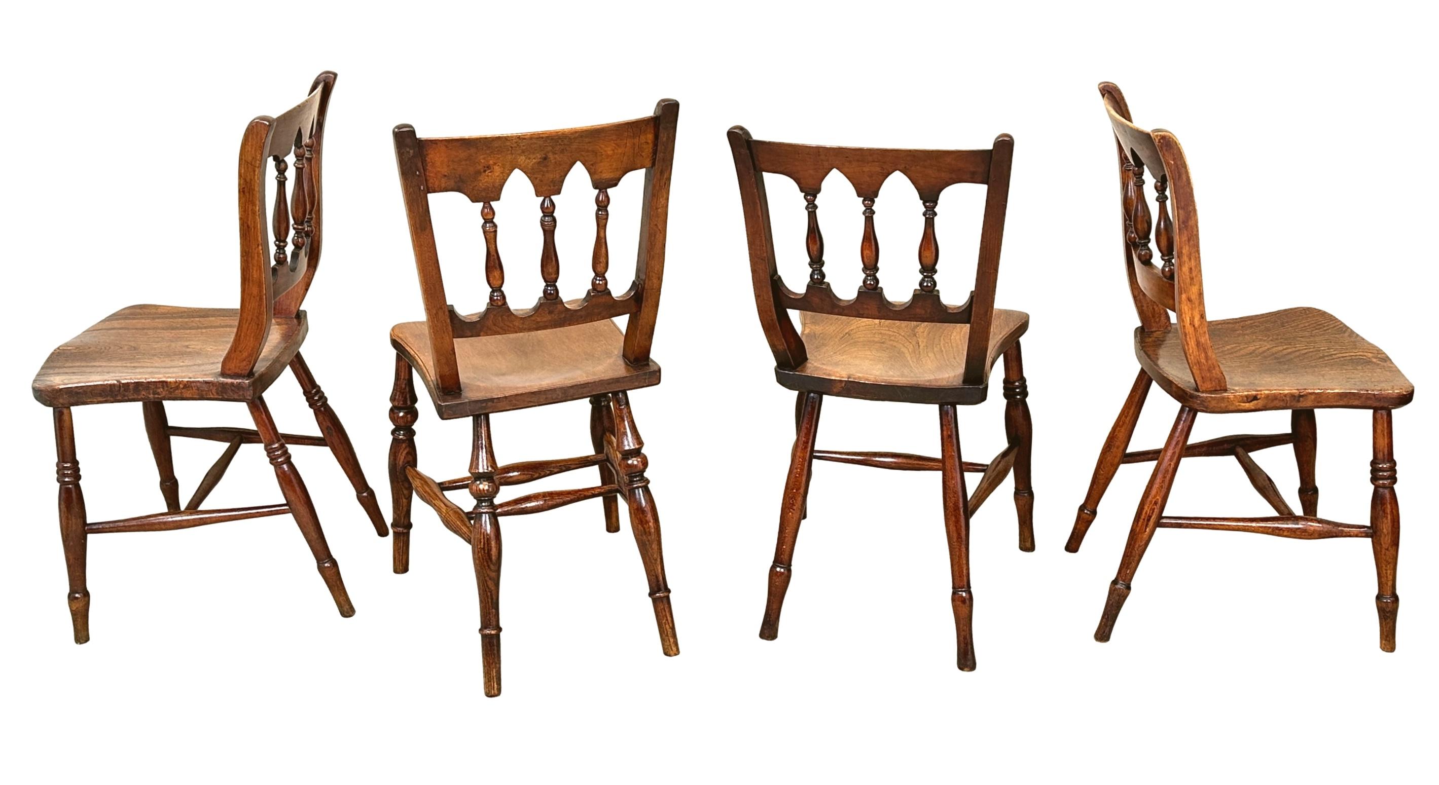 Beech 19th Century Set Of 8 Kitchen Dining Chairs
