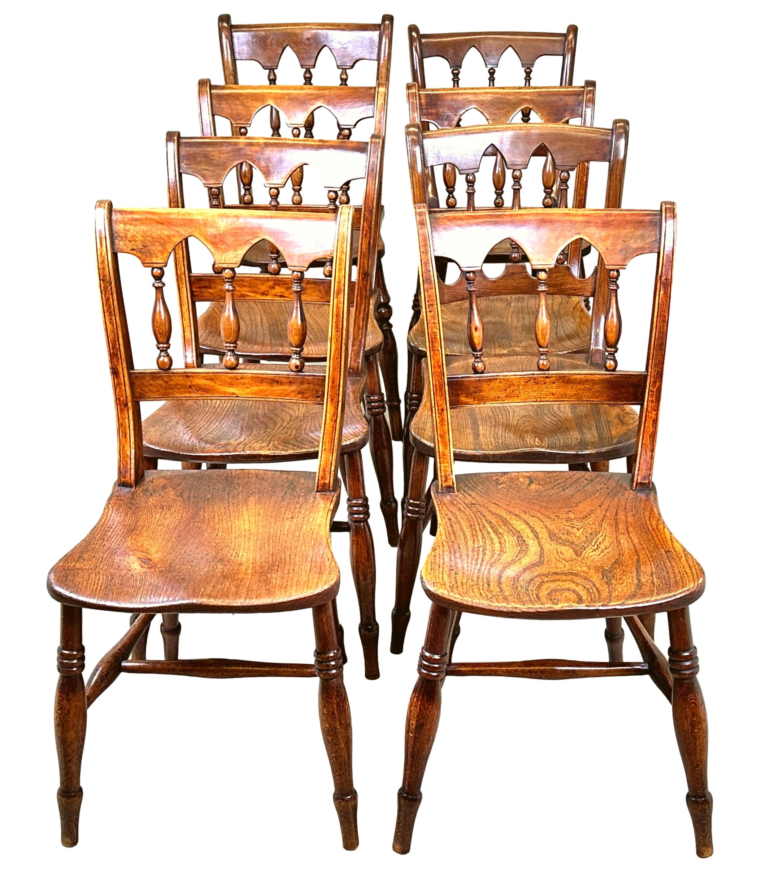 19th Century Set Of 8 Kitchen Dining Chairs 2