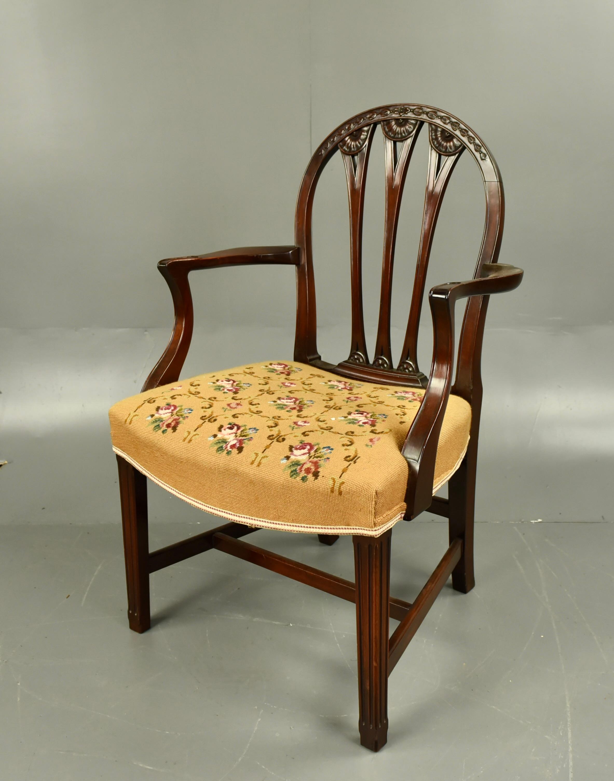 English 19th century set of 8 mahogany Hepplewhite style dining chairs For Sale