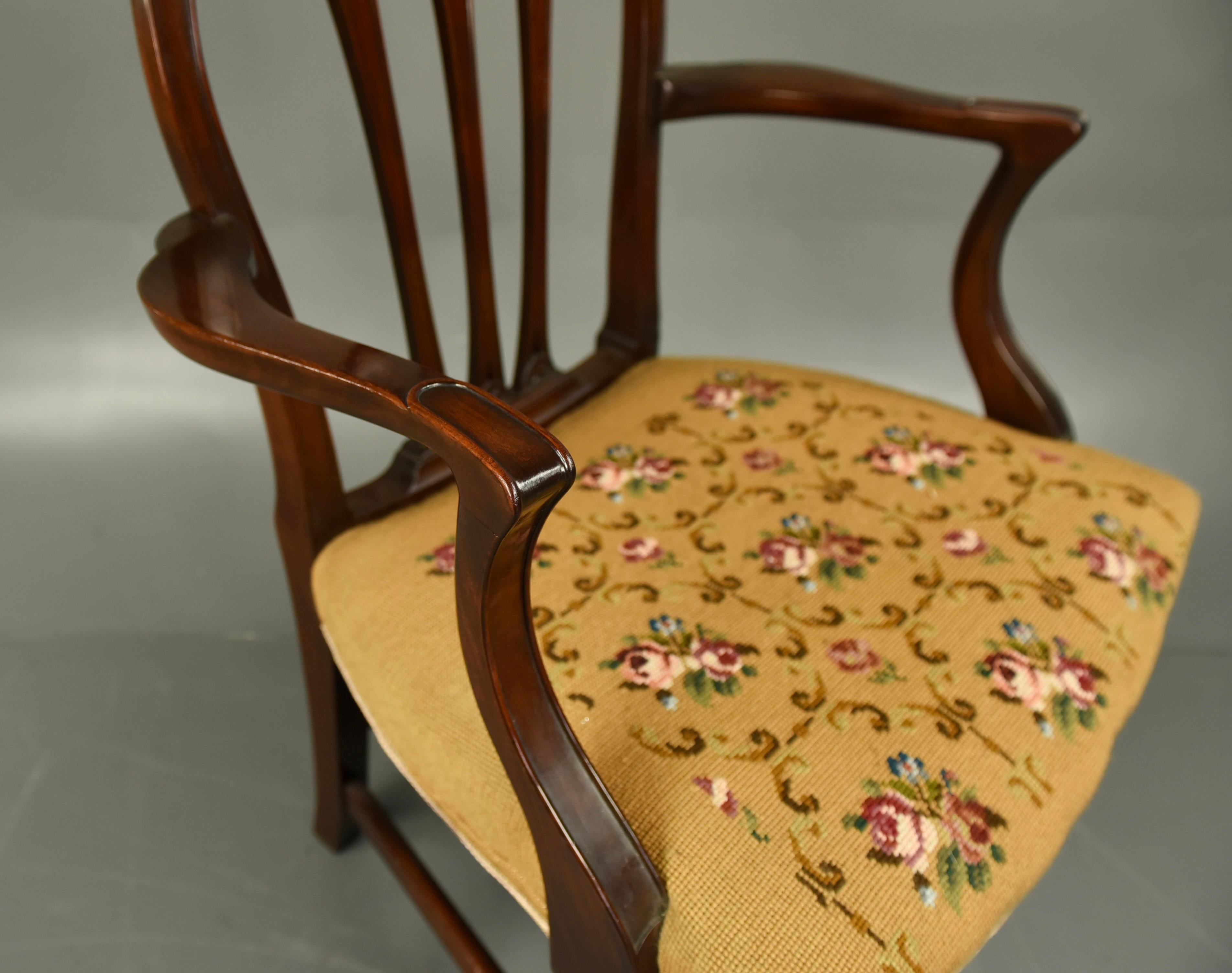 19th century set of 8 mahogany Hepplewhite style dining chairs For Sale 1
