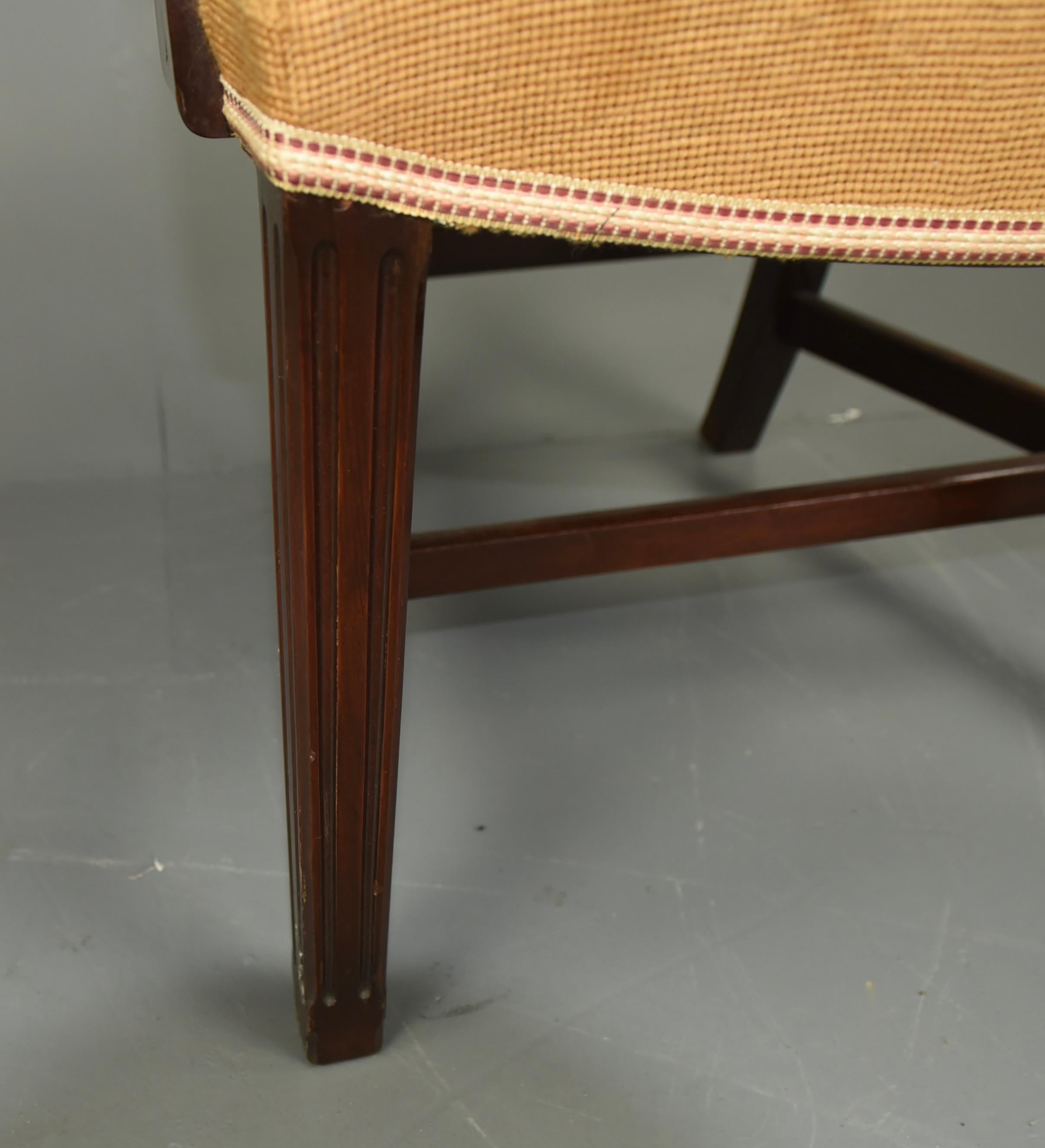 19th century set of 8 mahogany Hepplewhite style dining chairs For Sale 3