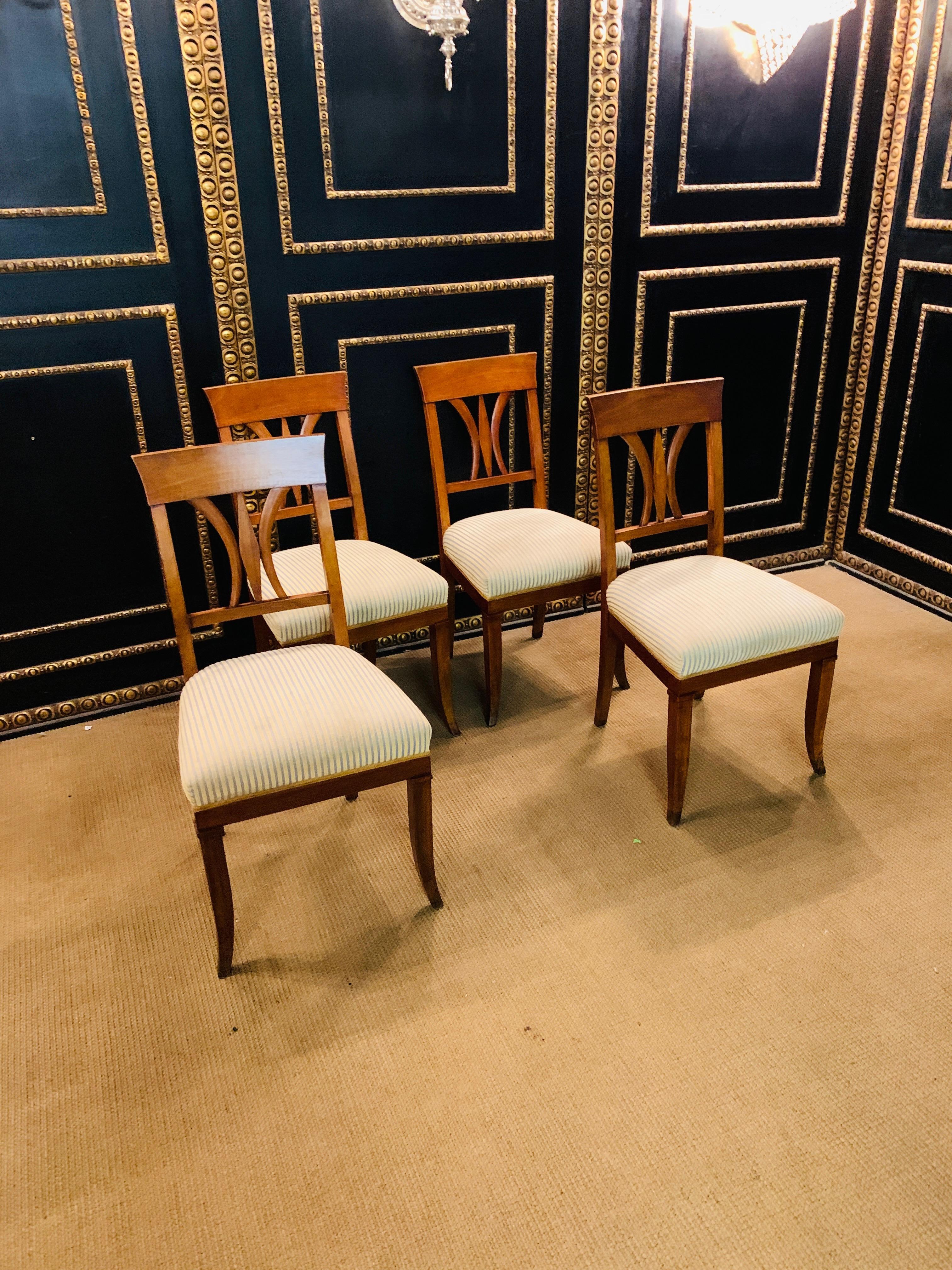 German 19th Century Set of antique Biedermeier Chairs Cherrywood, 1820  For Sale