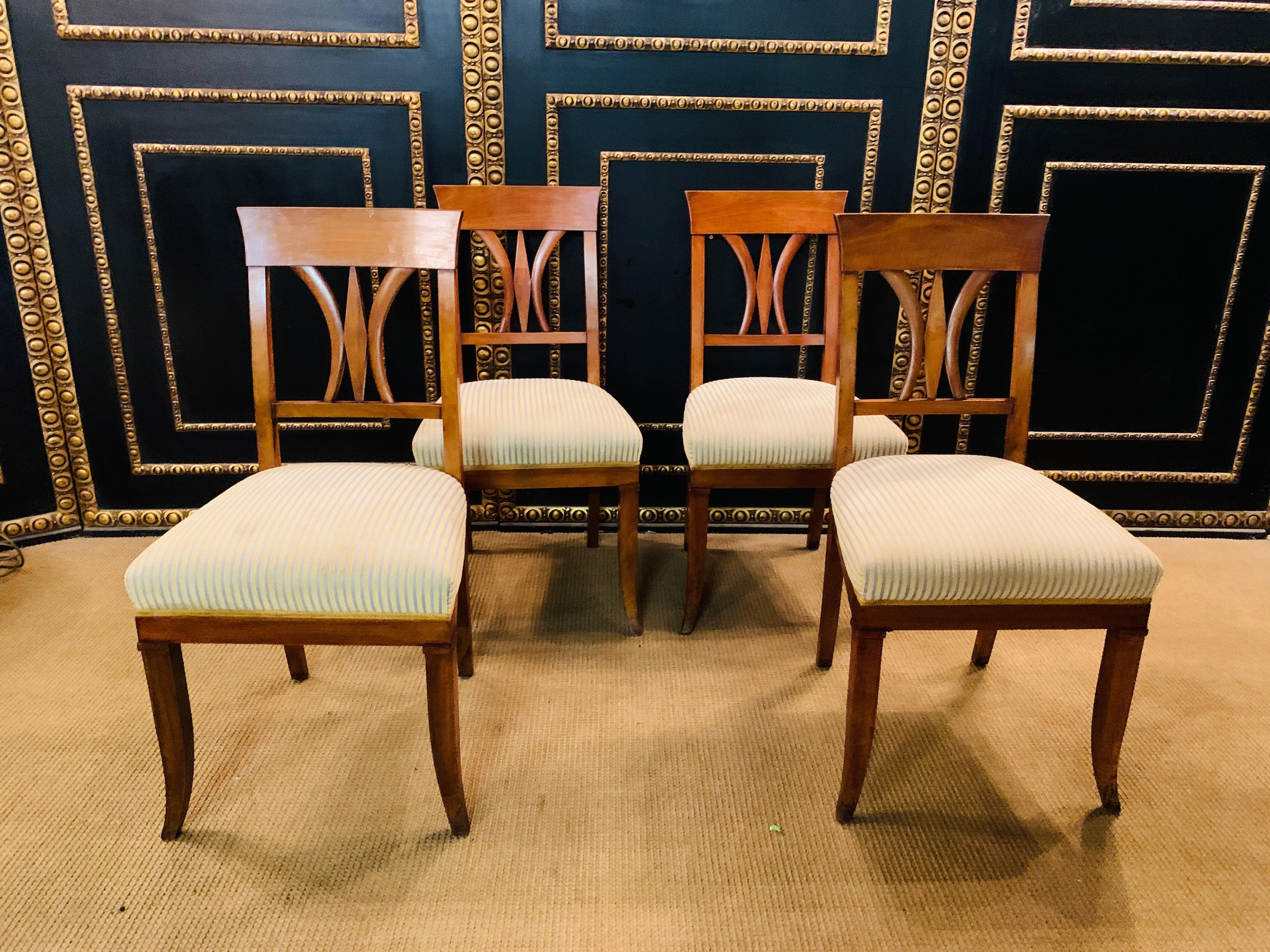 18th Century and Earlier 19th Century Set of antique Biedermeier Chairs Cherrywood, 1820  For Sale