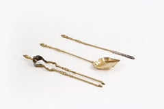 19th Century Set of Brass Fire Irons