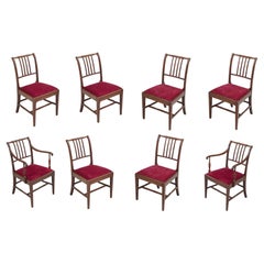 19th Century Set of Eight Cork Mahogany Dining Chairs