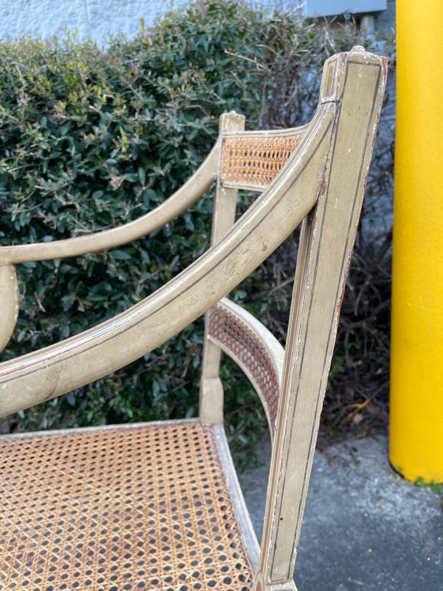 19th Century Set of Eight English Gilt and Painted Decoration Chairs For Sale 6