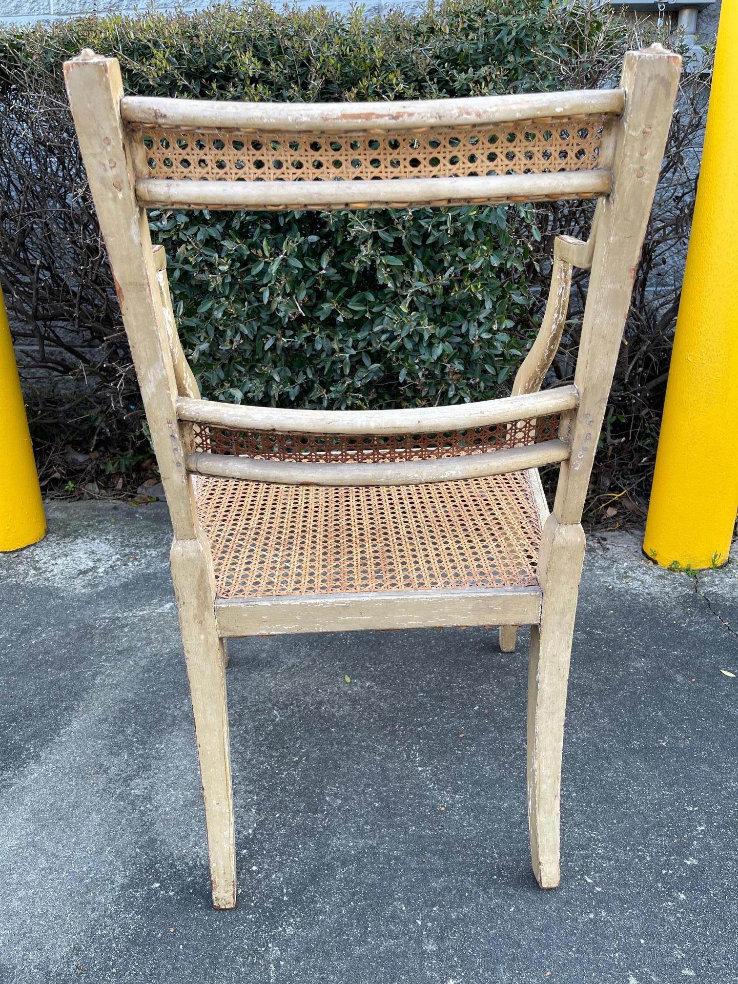 19th Century Set of Eight English Gilt and Painted Decoration Chairs For Sale 3