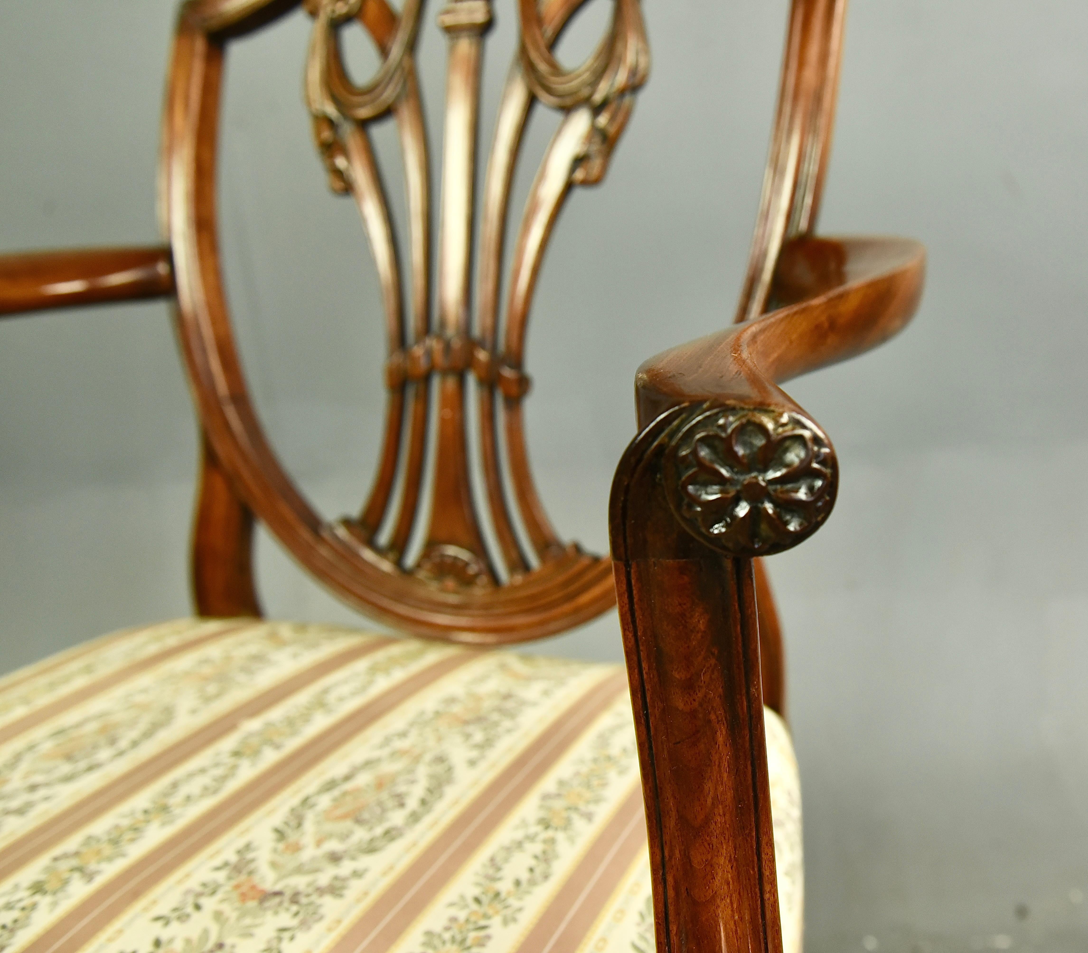 19th century set of eight Georgian Hepplewhite dining chairs  1