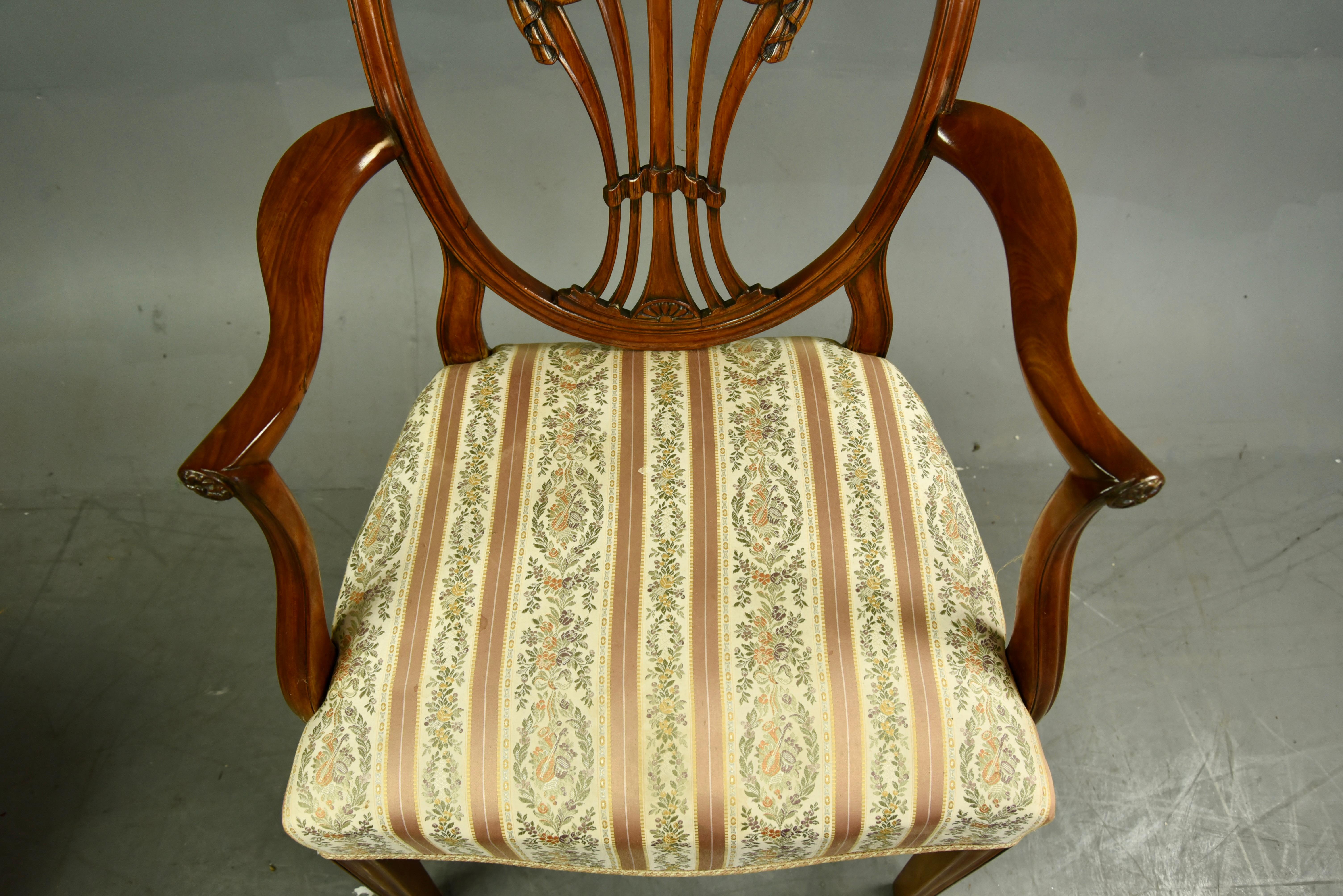 19th century set of eight Georgian Hepplewhite dining chairs  2