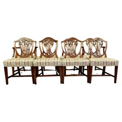 19th century set of eight Georgian Hepplewhite dining chairs