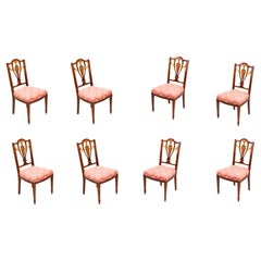 19th Century Set of Eight Mahogany and Satinwood Dining Chairs