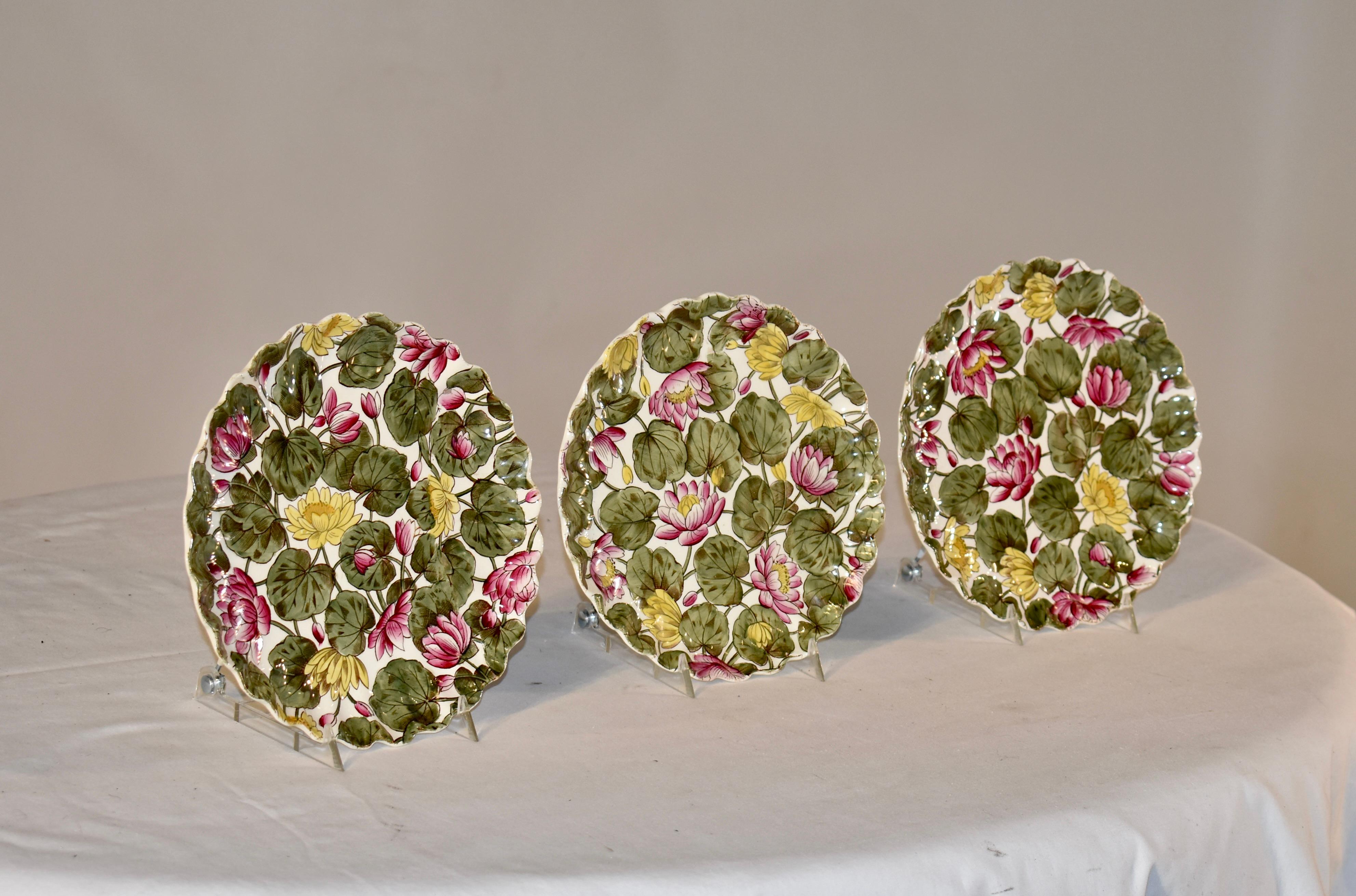 Glazed 19th Century Set of English Transfer Plates For Sale