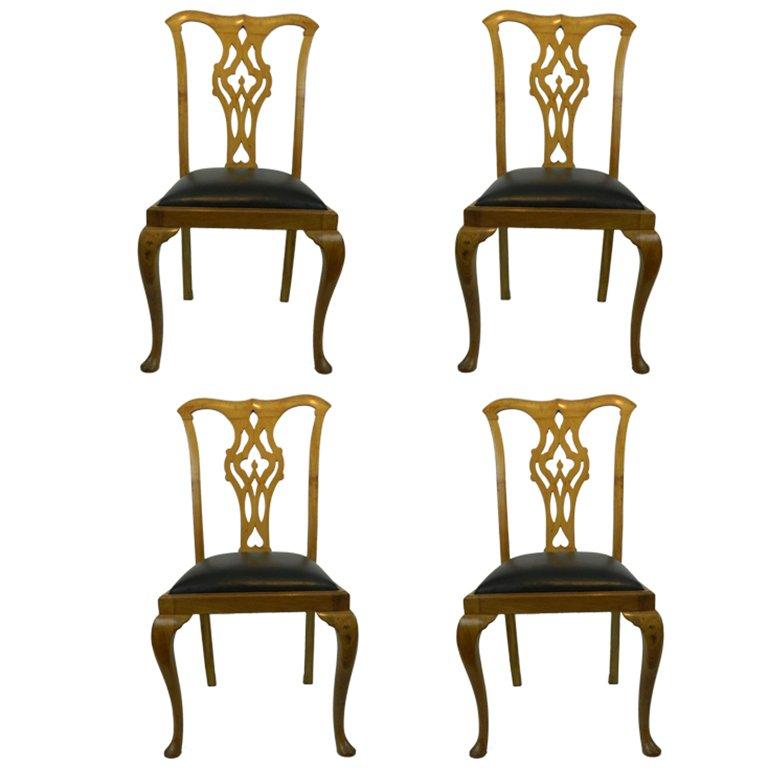 19th Century Set of Four Chippendale Style Side Chairs