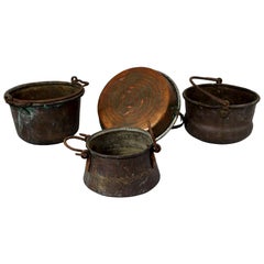 Antique 19th Century Set of Four Copper Pots