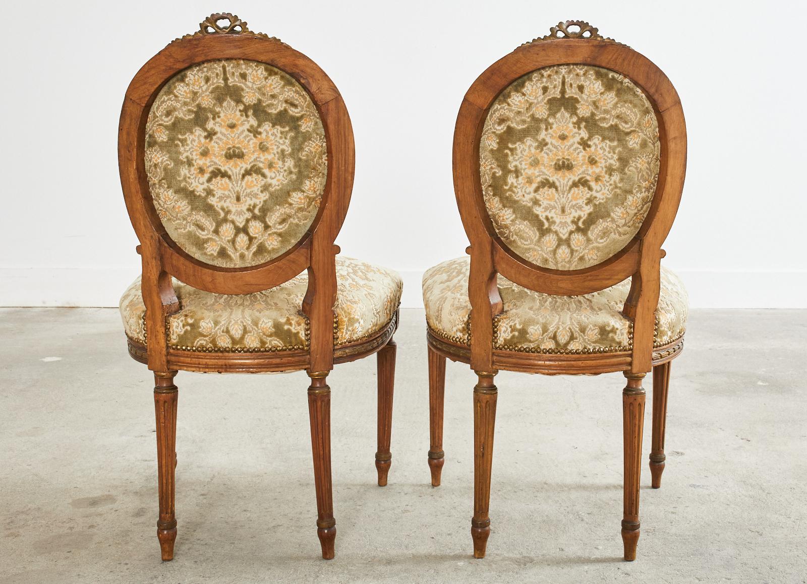 19th Century Set of Four French Louis XVI Style Dining Chairs For Sale 11